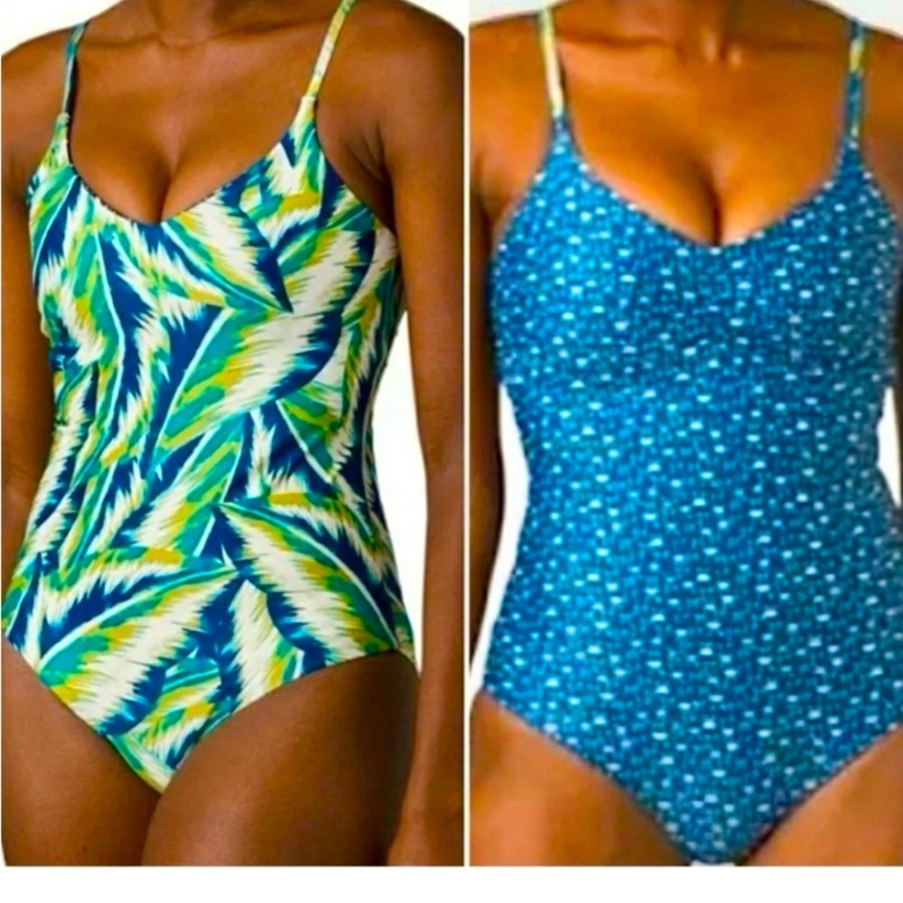 Prana Jess Reversible One Piece Swim Suit NWT Womens XS Tropic Panama Adjustable